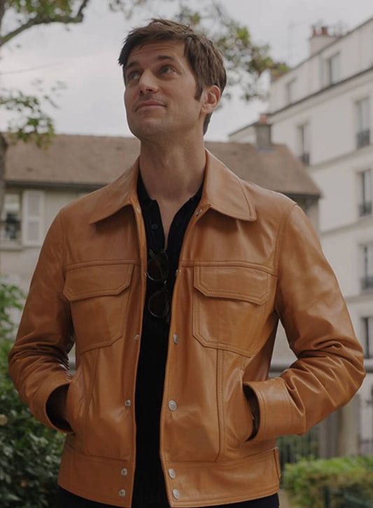 Lucas Bravo Emily In Paris Leather Jacket