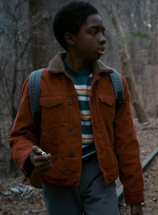 Lucas Sinclair Stranger Things Fur Jacket