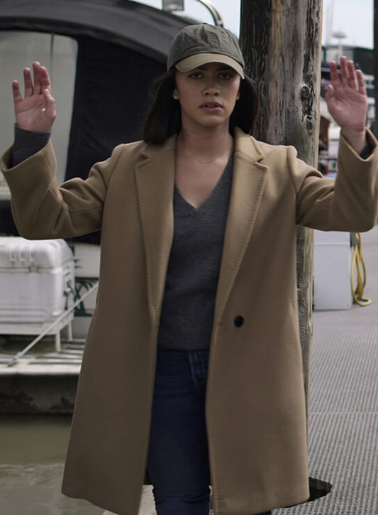 Luciane Buchanan The Night Agent Brown Coat