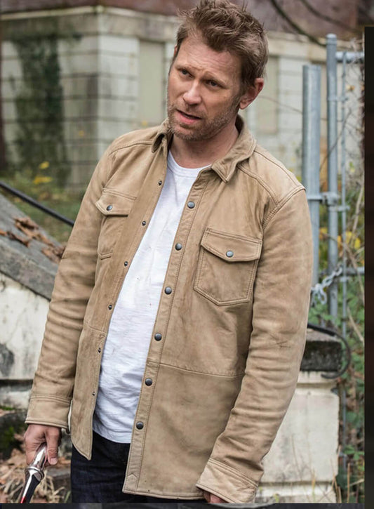 Lucifer Supernatural S13 Beige Suede Jacket