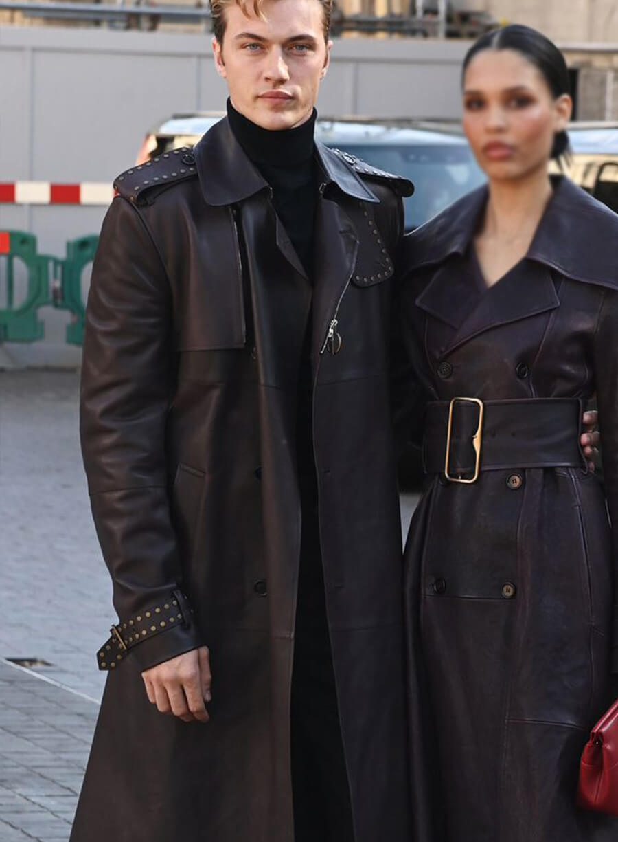 Lucky Blue Smith Brown Leather Coat