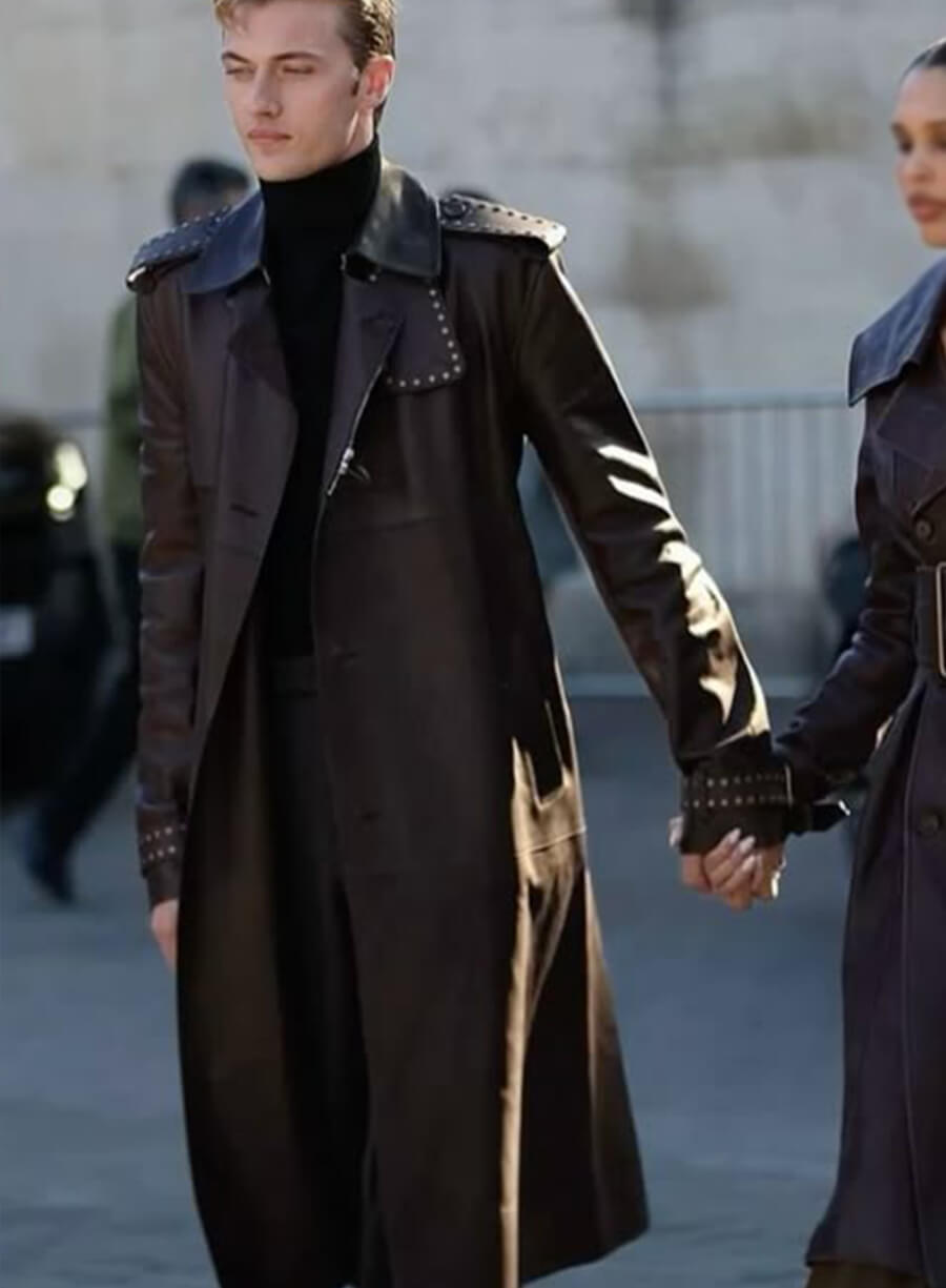 Lucky Blue Smith Brown Leather Coat