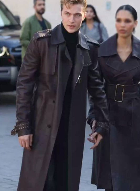 Lucky Blue Smith Brown Leather Coat