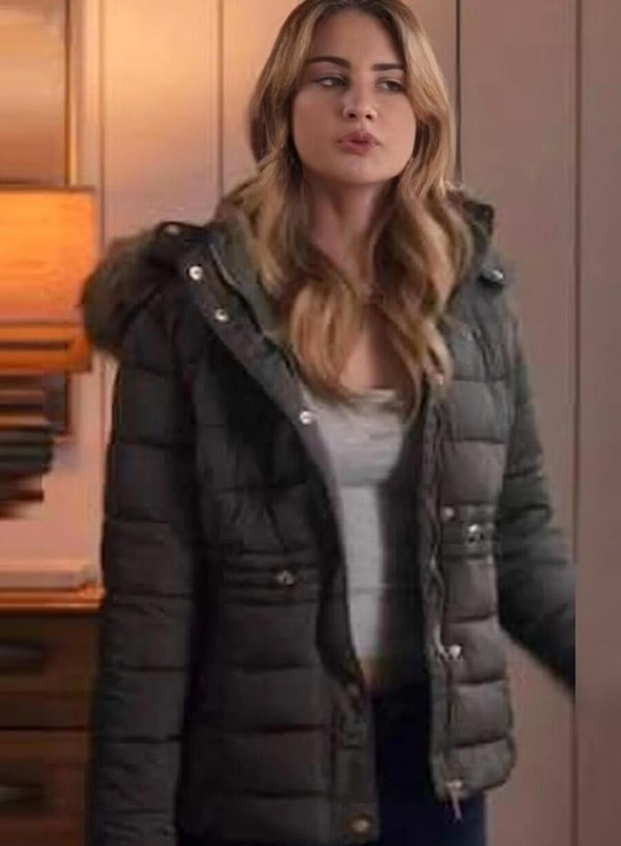Lucy Albright Tell Me Lies S02 Grey Hooded Jacket