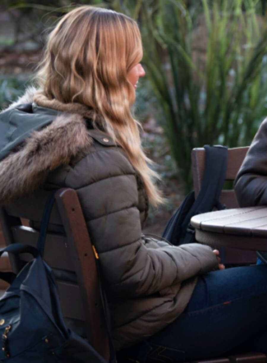 Lucy Albright Tell Me Lies S02 Grey Hooded Jacket