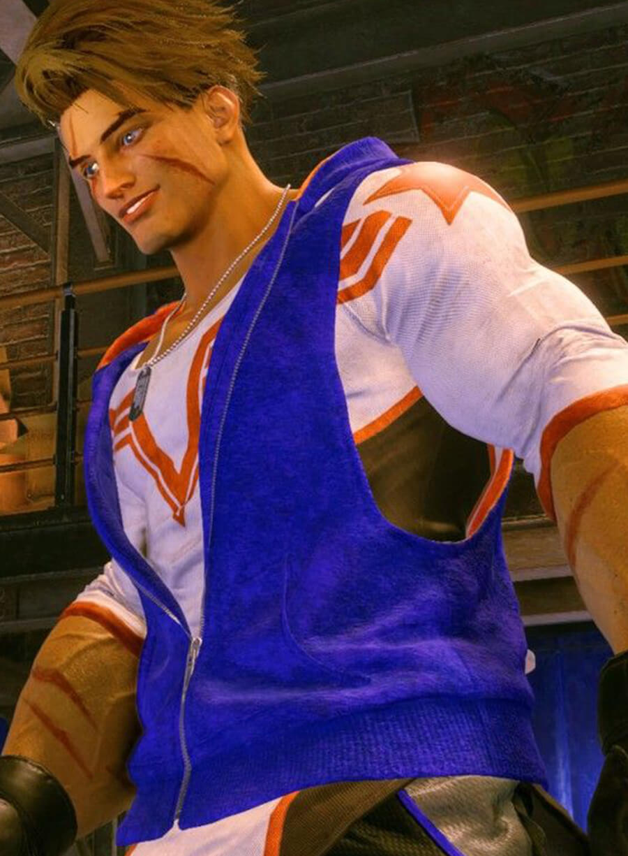 Luke Street Fighter 6 Blue Vest