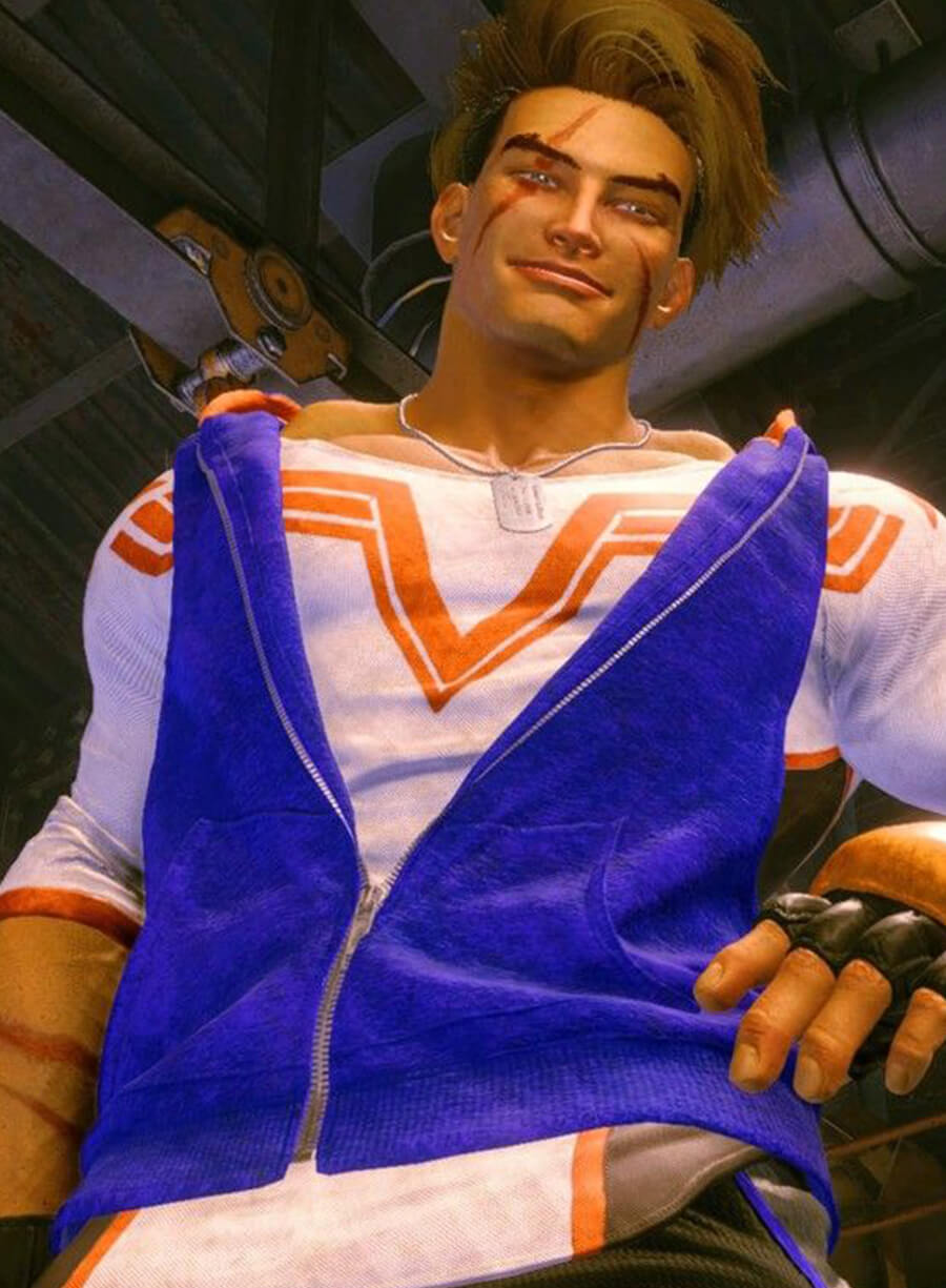 Luke Street Fighter 6 Blue Vest