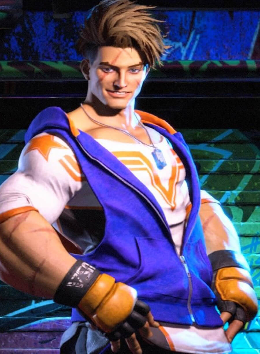 Luke Street Fighter 6 Blue Vest