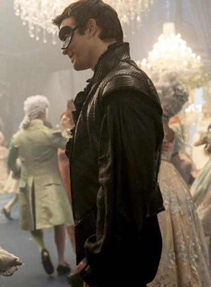 Luke Thompson Bridgerton S04 Black Leather Vest