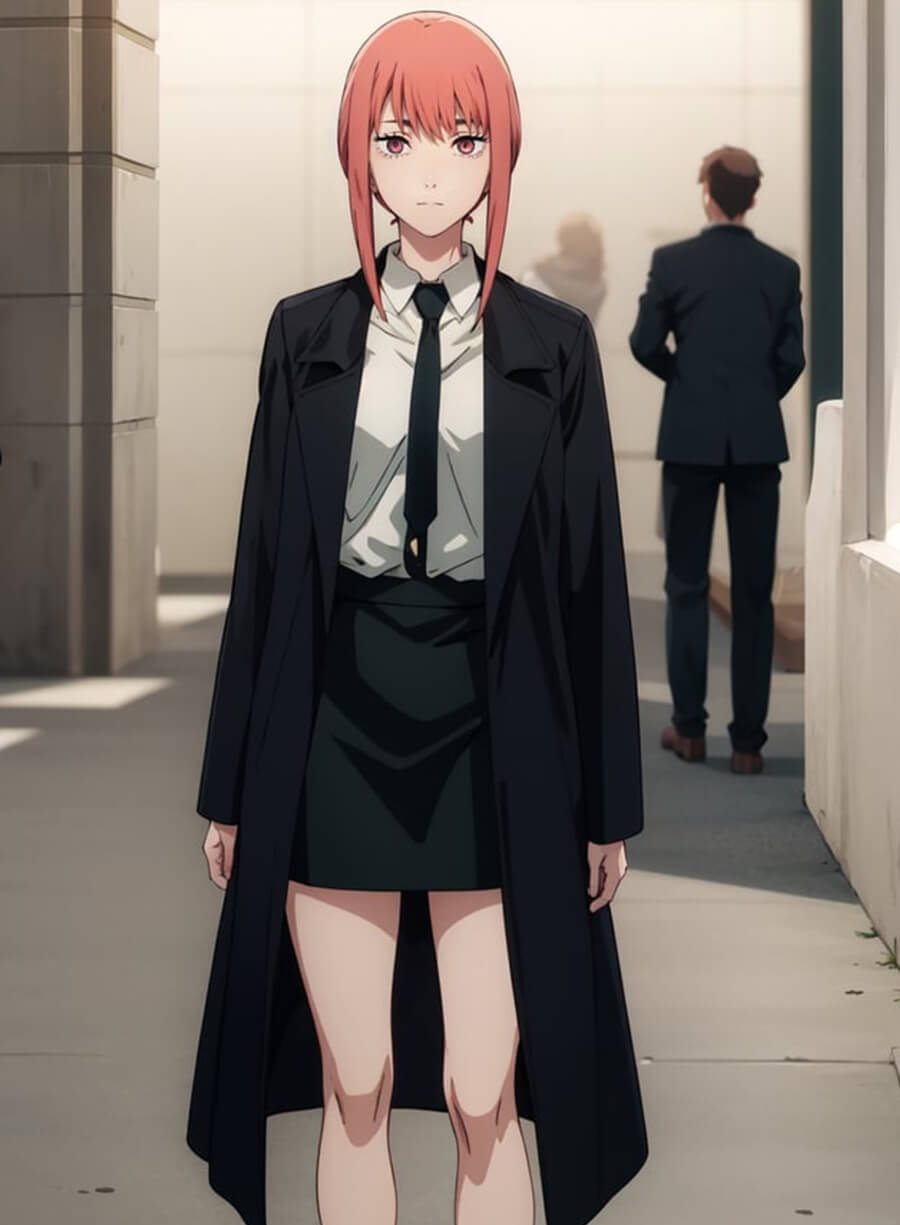 Makima Chainsaw Man Black Wool Coat