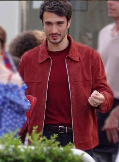 Marcello Emily in Paris S04 Red Suede Leather Jacket