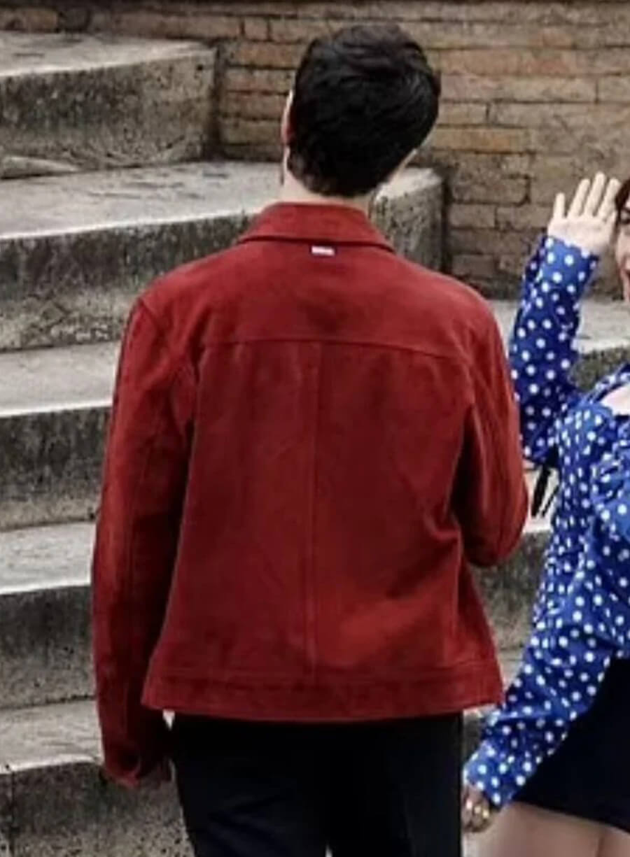 Marcello Emily in Paris S04 Red Suede Leather Jacket