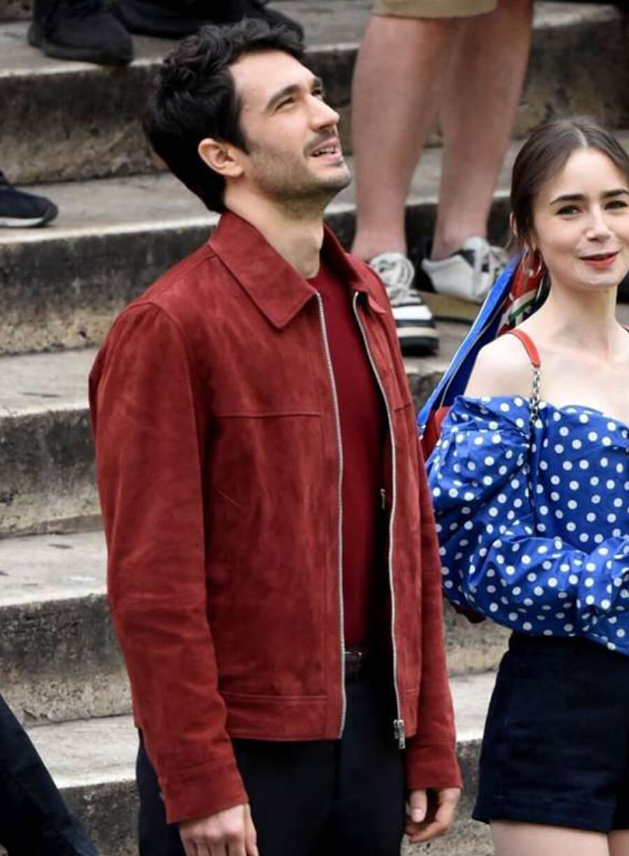 Marcello Emily in Paris S04 Red Suede Leather Jacket