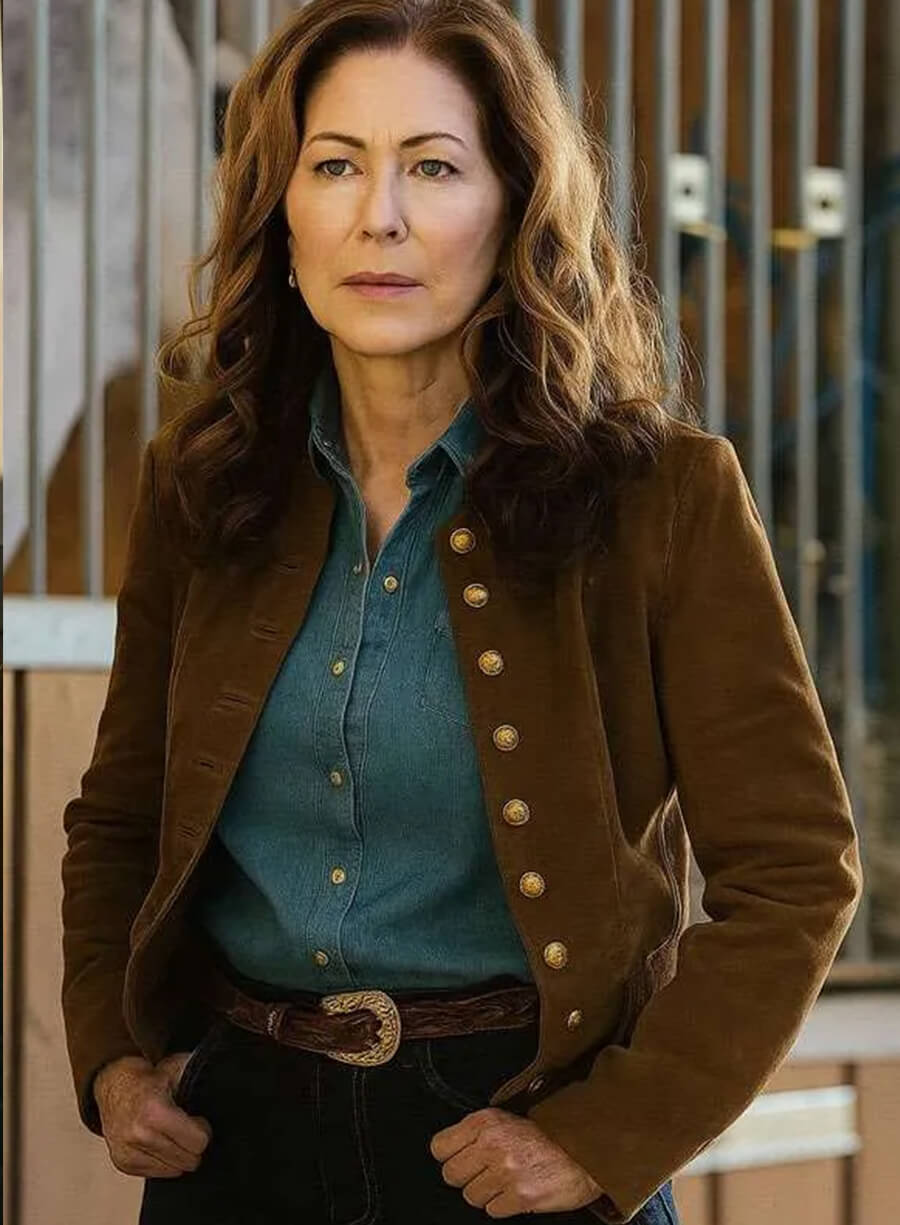 Margaret Devereaux Tulsa King Brown Suede Jacket