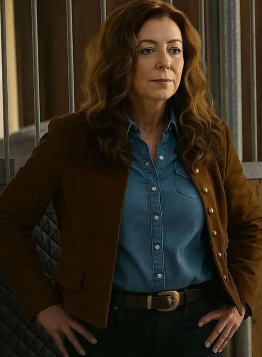 Margaret Devereaux Tulsa King Brown Suede Jacket