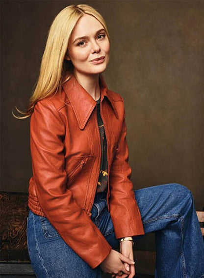 Margo’s Got Money Troubles Elle Fanning Leather Jacket