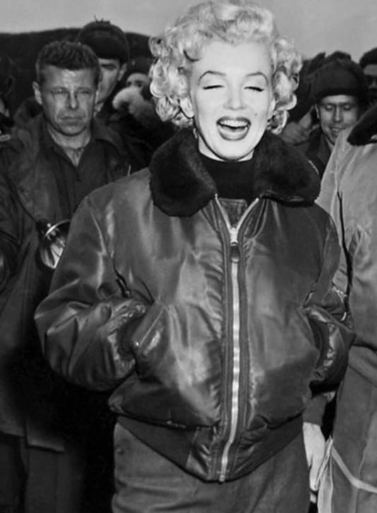 Marilyn Monroe Black Leather Jacket