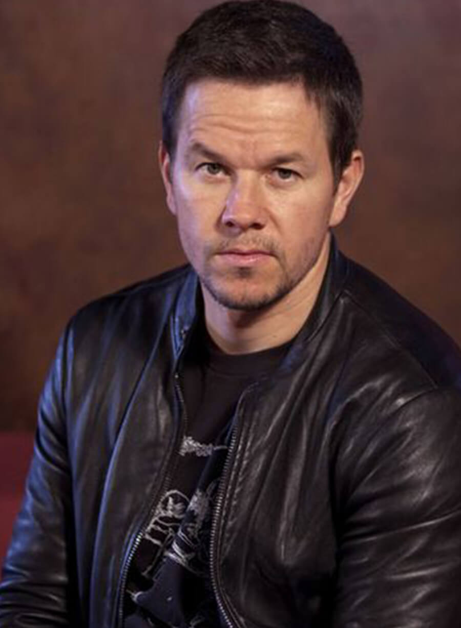 Mark Wahlberg Black Leather Jacket