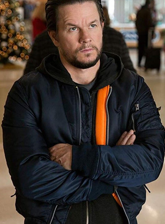  Mark Wahlberg Blue Parachute Jacket