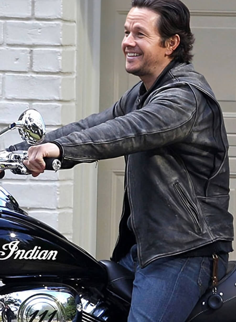Mark Wahlberg Daddy's Home Black Leather Jacket