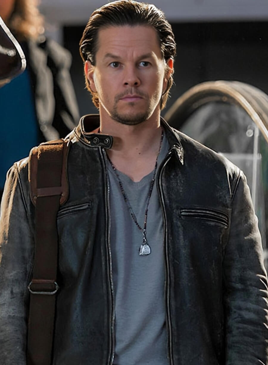 Mark Wahlberg Daddy's Home Black Leather Jacket