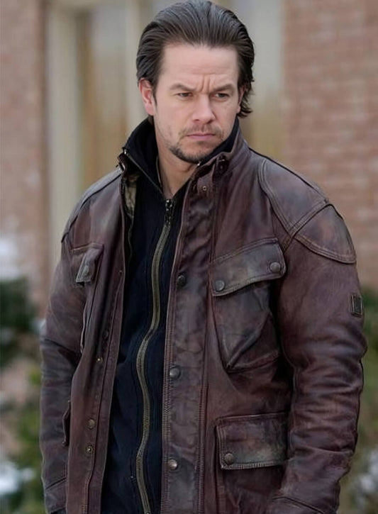 Mark Wahlberg Four Brothers Brown Leather Jacket