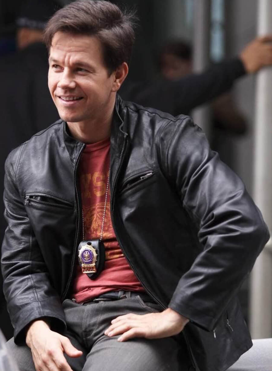 Mark Wahlberg The Other Guys Black Leather Jacket