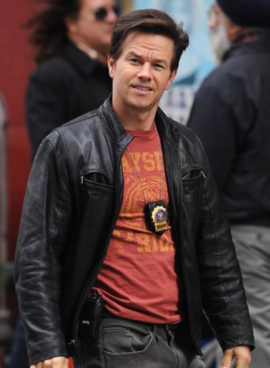 Mark Wahlberg The Other Guys Black Leather Jacket