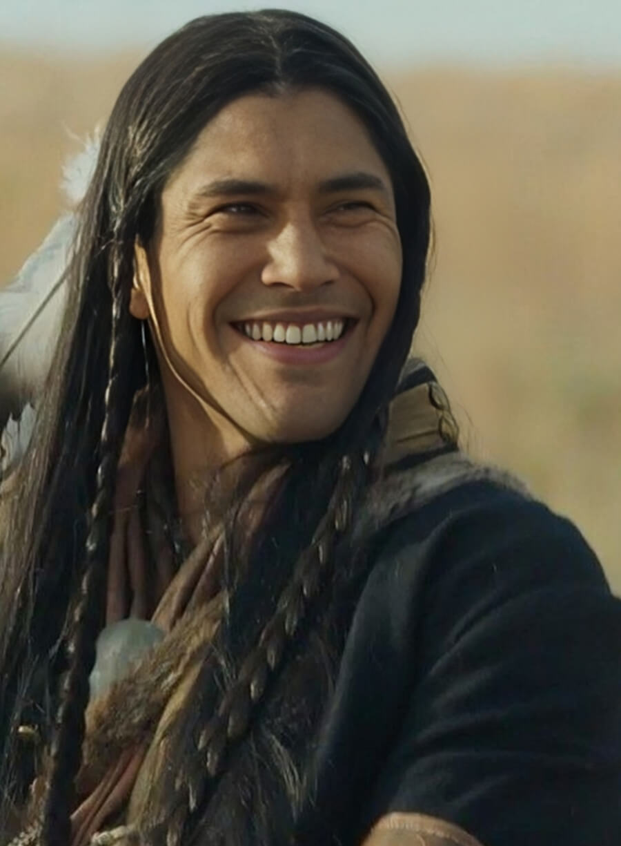 Martin Sensmeier TV Series 1883 Black Wool Coat