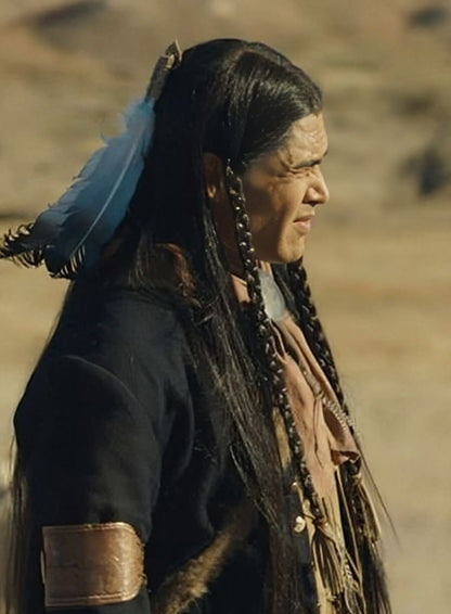 Martin Sensmeier TV Series 1883 Black Wool Coat