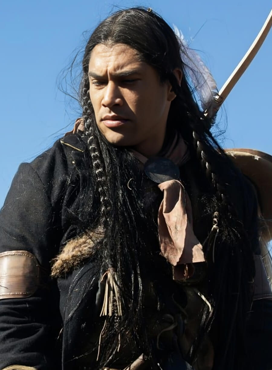 Martin Sensmeier TV Series 1883 Black Wool Coat