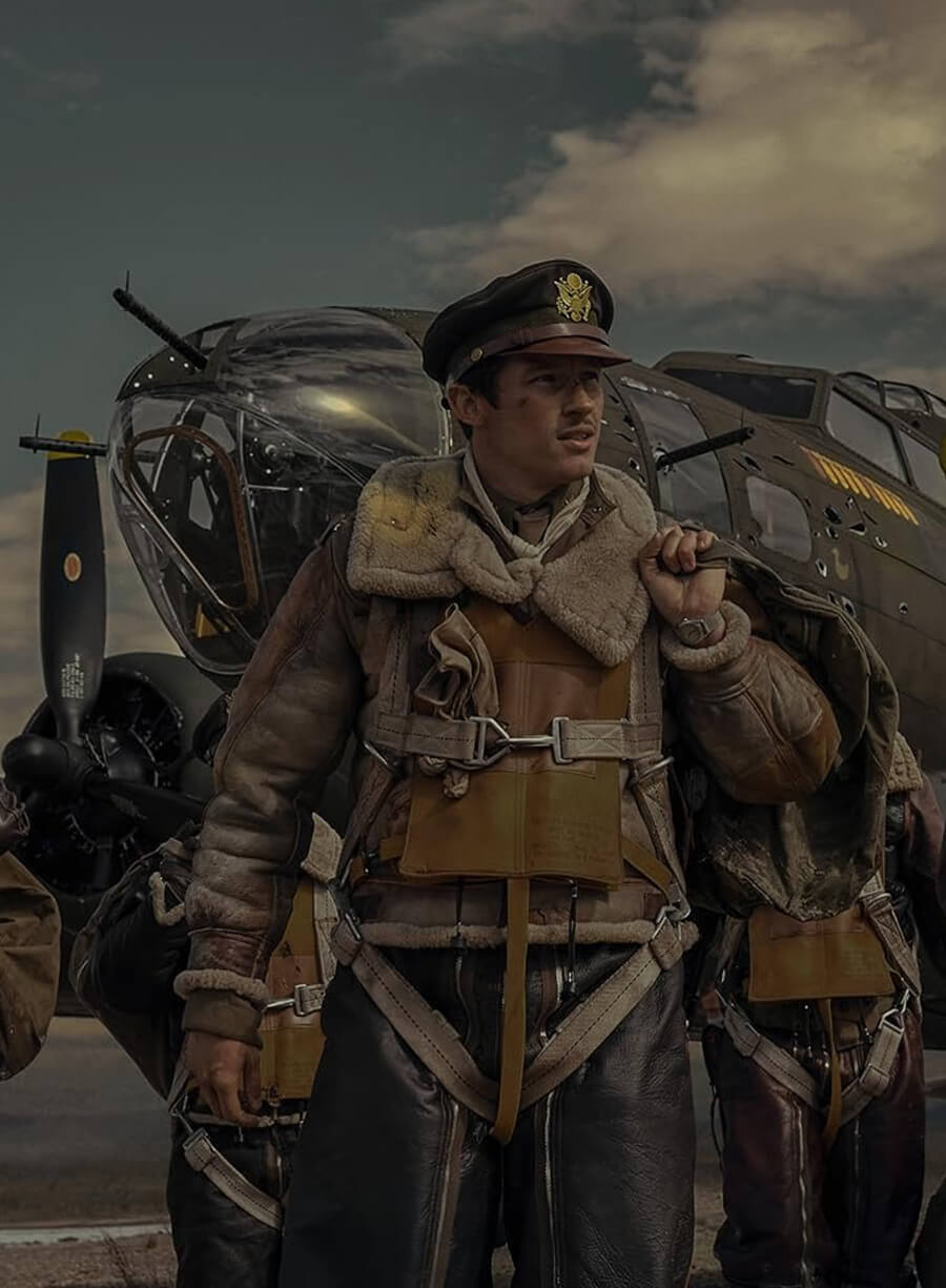 Masters of the Air Callum Turner Bomber Leather Jacket