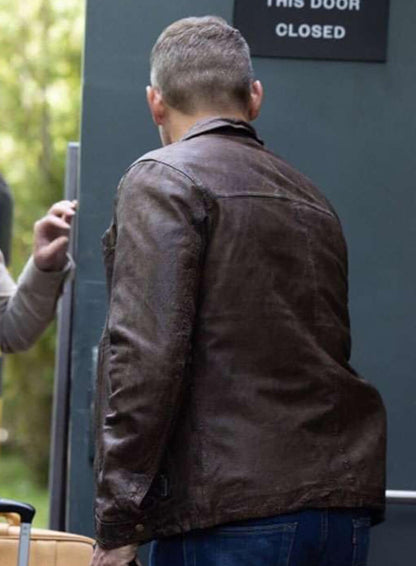 Matt Lauria Sheriff Country Brown Leather Jacket
