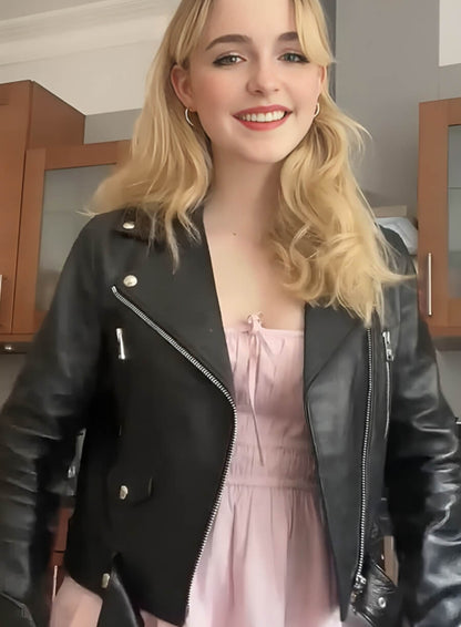 Mckenna Grace Real Black Leather