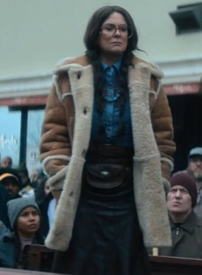 Megan Mullally The Umbrella Academy Brown Leather Coat