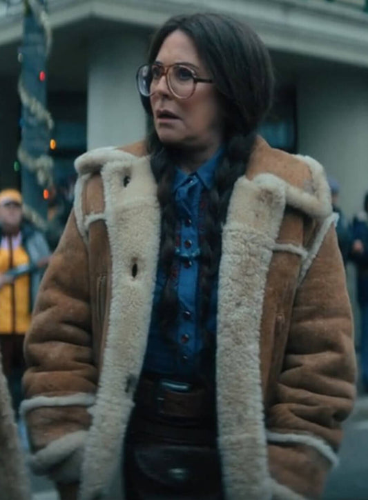 Megan Mullally The Umbrella Academy Brown Leather Coat