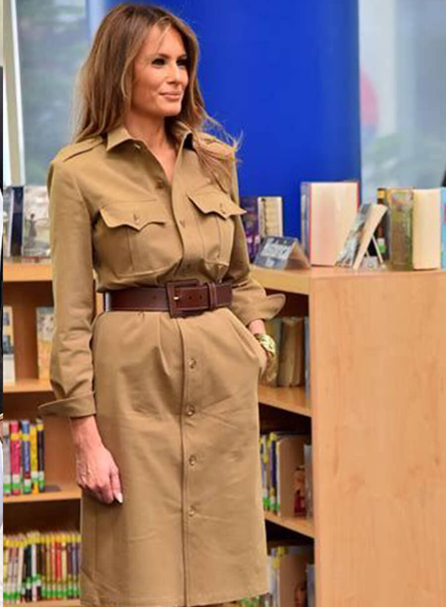 Melania Trump Green Cotton Coat