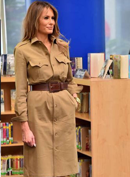 Melania Trump Green Cotton Coat