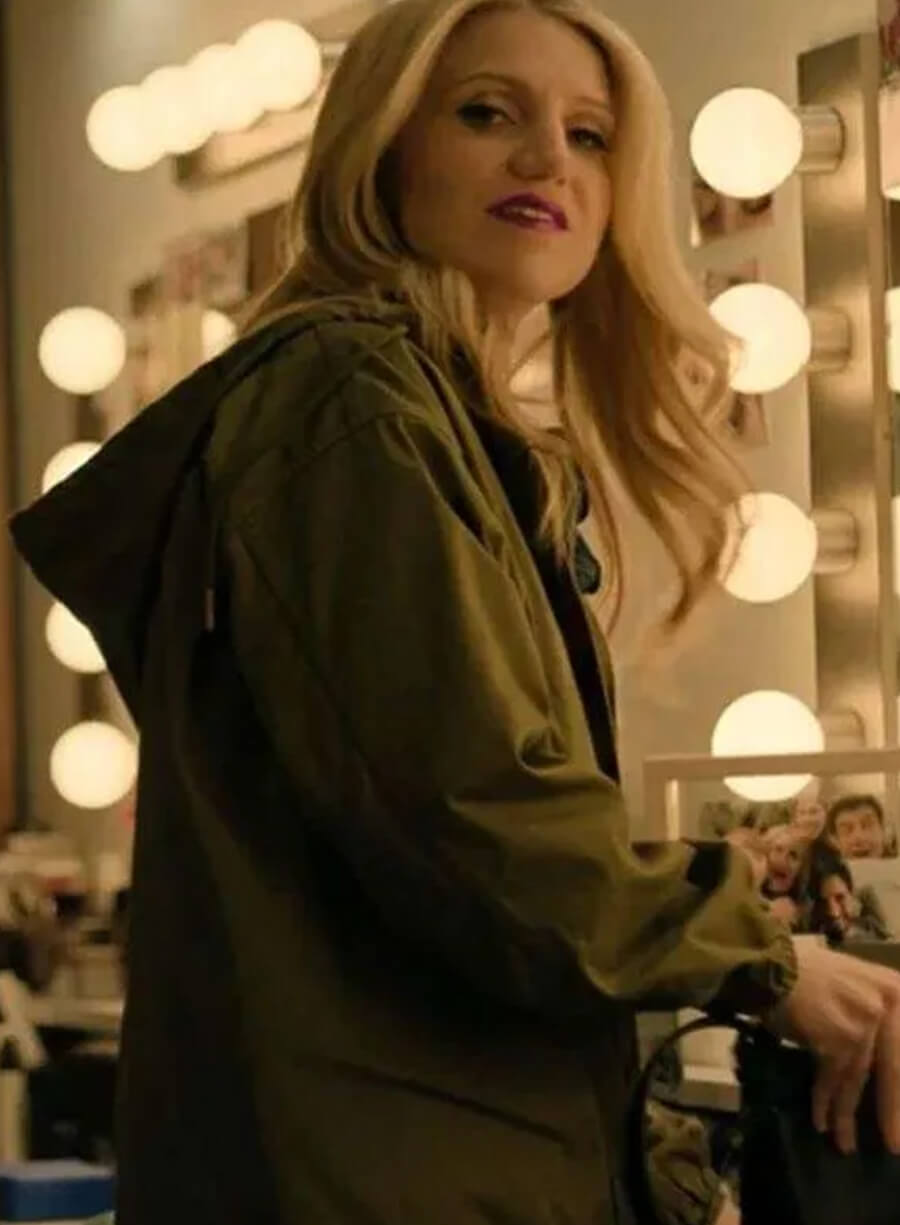 Melissa Reed Happy Face 2025 Green Hooded Coat