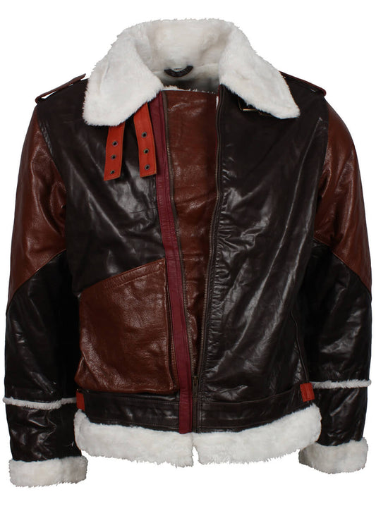 Mens Aviator B3 Bomber Leather Jacket