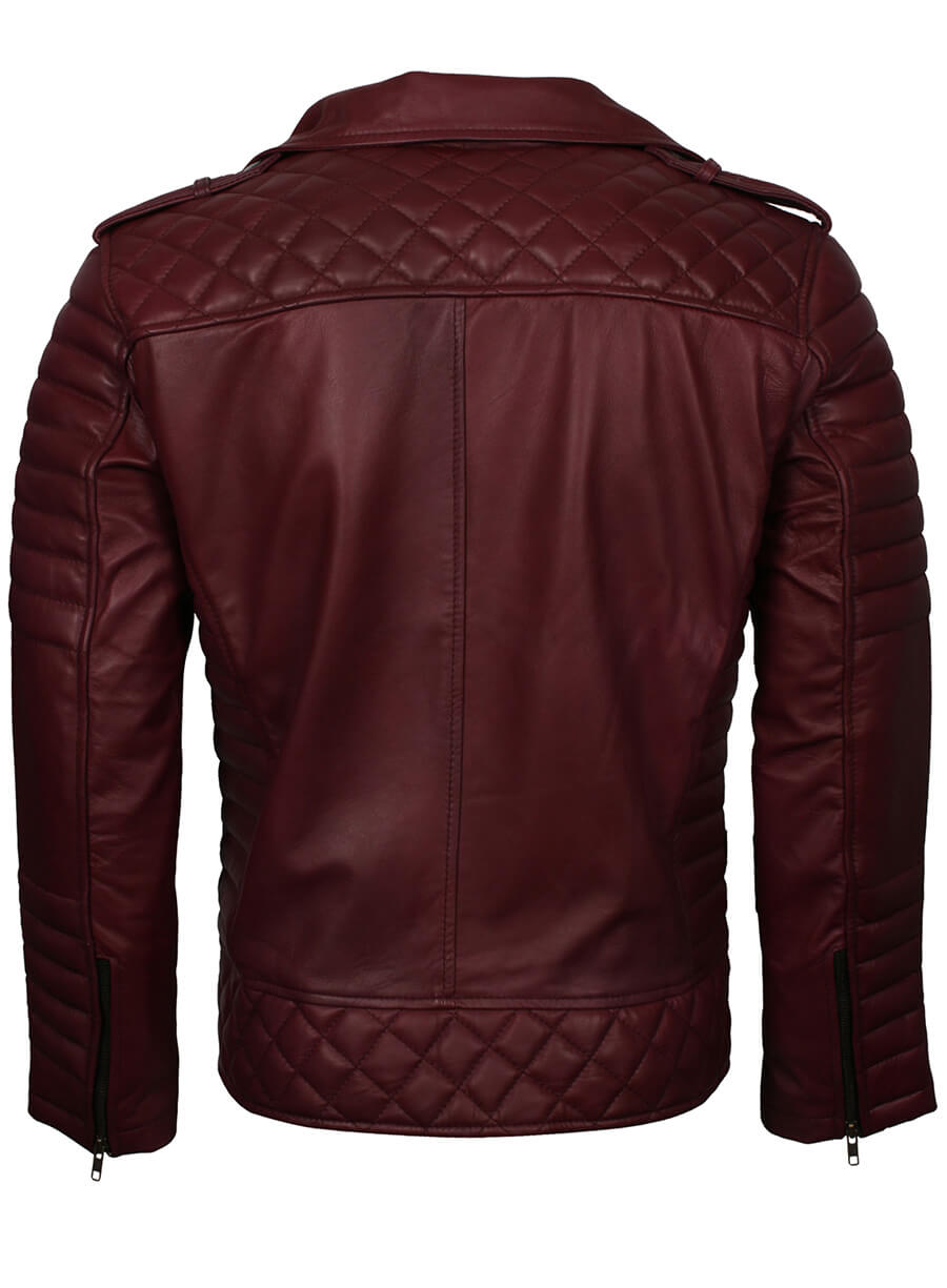 Men's Biker Brando Maroon Leather Jacket