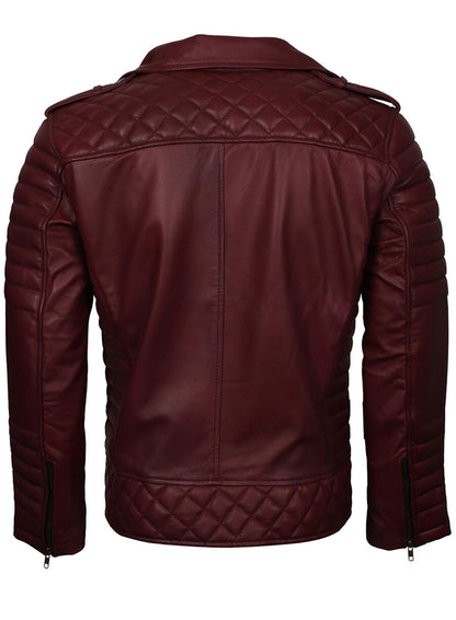 Men's Biker Brando Maroon Leather Jacket
