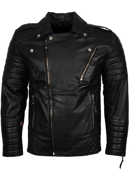 Men's Black Boda Biker Leather Jacket