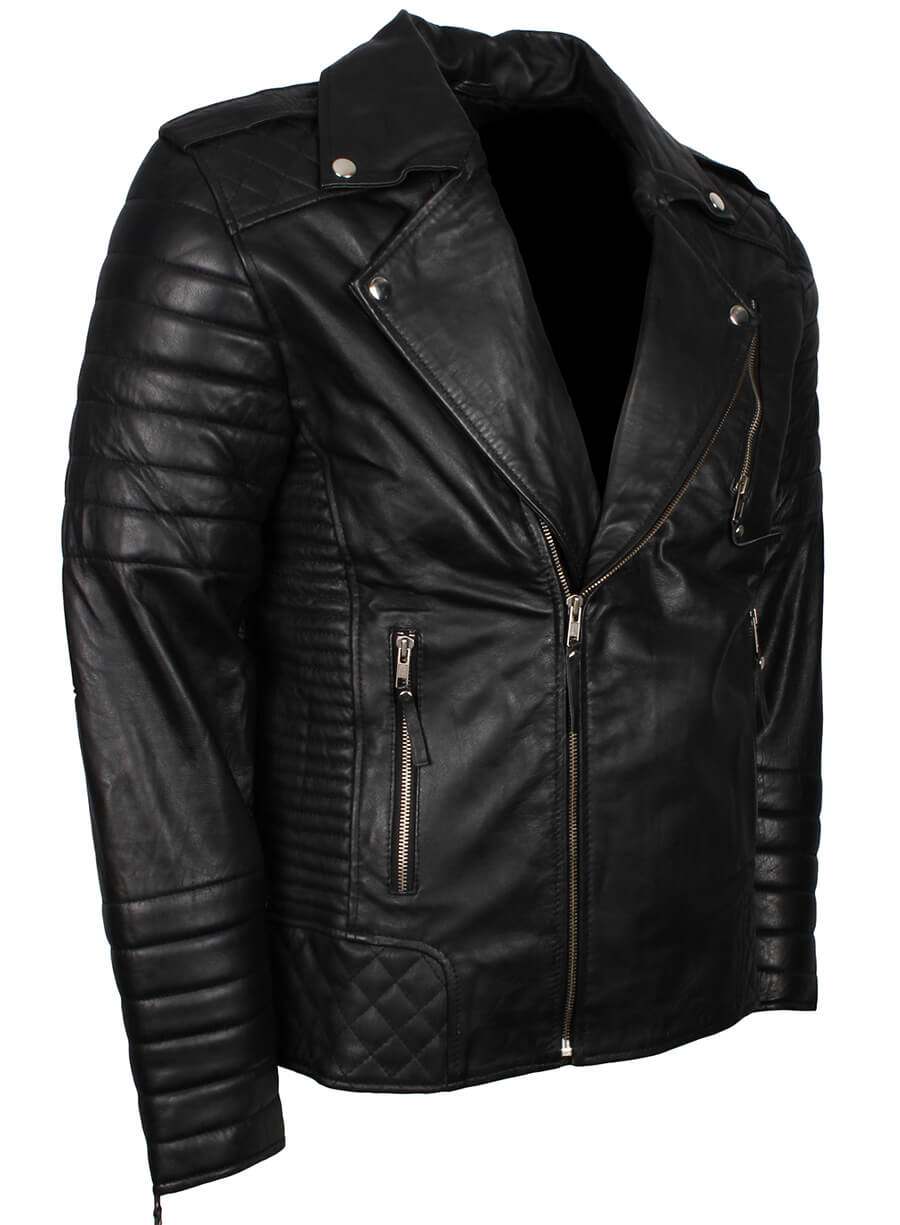 Men's Black Boda Biker Leather Jacket