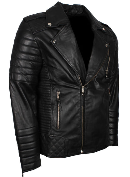 Men's Black Boda Biker Leather Jacket