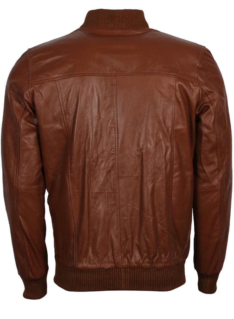 Men's Brown Bomber Leather Jacket