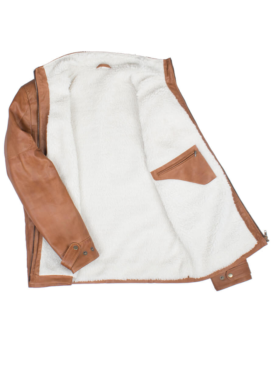 Men's Brown Fur Lined Winter Jacket