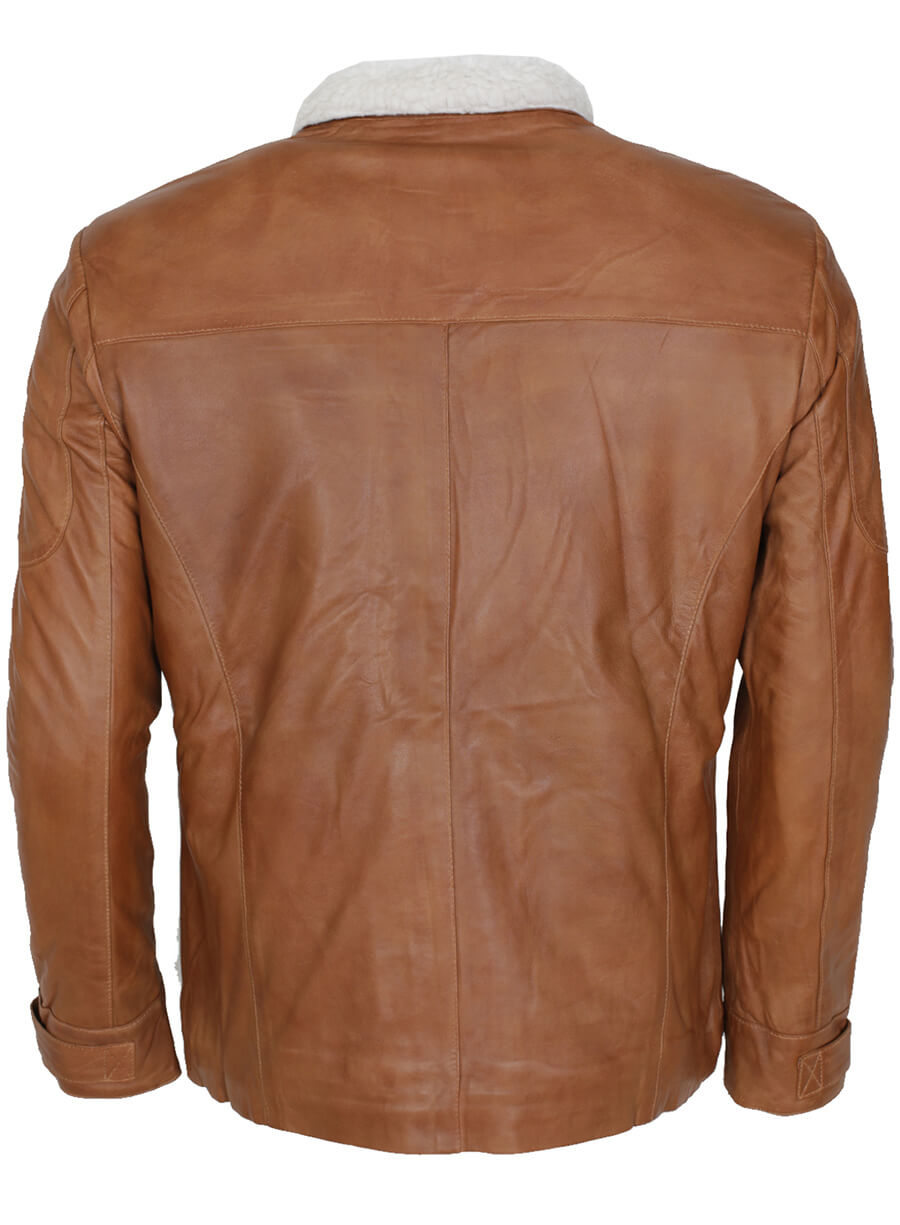 Men's Brown Fur Lined Winter Jacket