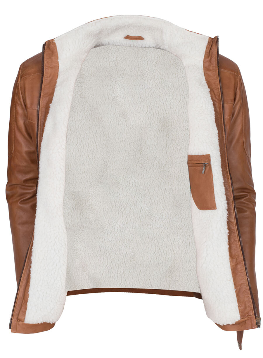 Men's Brown Fur Lined Winter Jacket