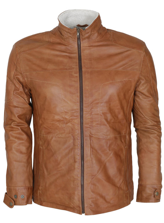 Men's Brown Fur Lined Winter Jacket
